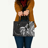 Hafa Adai Guam Discovery Day Leather Bag Chamorro Latte Stone Hand Black Version LT14 - Polynesian Pride