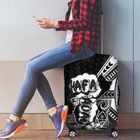 Hafa Adai Guam Discovery Day Luggage Cover Chamorro Latte Stone Hand Black Version LT14 - Polynesian Pride