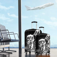 Hafa Adai Guam Discovery Day Luggage Cover Chamorro Latte Stone Hand Black Version LT14 - Polynesian Pride