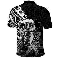 Hafa Adai Guam Discovery Day Polo Shirt Chamorro Latte Stone Hand Black Version LT14 - Polynesian Pride
