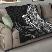 Hafa Adai Guam Discovery Day Quilt Chamorro Latte Stone Hand Black Version LT14 - Polynesian Pride