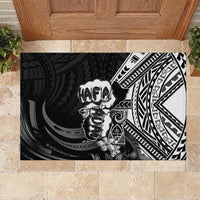 Hafa Adai Guam Discovery Day Rubber Doormat Chamorro Latte Stone Hand Black Version LT14 Black - Polynesian Pride