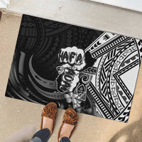 Hafa Adai Guam Discovery Day Rubber Doormat Chamorro Latte Stone Hand Black Version LT14 - Polynesian Pride