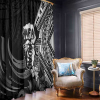 Hafa Adai Guam Discovery Day Window Curtain Chamorro Latte Stone Hand Black Version LT14 - Polynesian Pride