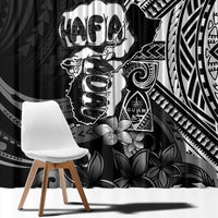 Hafa Adai Guam Discovery Day Window Curtain Chamorro Latte Stone Hand Black Version LT14 - Polynesian Pride