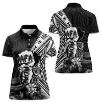Hafa Adai Guam Discovery Day Women Polo Shirt Chamorro Latte Stone Hand Black Version LT14 - Polynesian Pride