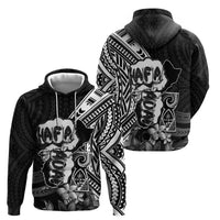 Hafa Adai Guam Discovery Day Zip Hoodie Chamorro Latte Stone Hand Black Version LT14 - Polynesian Pride