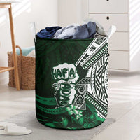 Hafa Adai Guam Discovery Day Laundry Basket Chamorro Latte Stone Hand Green Version LT14 Green - Polynesian Pride