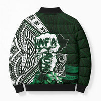 Hafa Adai Guam Discovery Day Bomber Puffer Jacket Chamorro Latte Stone Hand Green Version LT14 - Polynesian Pride