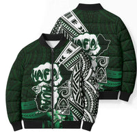 Hafa Adai Guam Discovery Day Bomber Puffer Jacket Chamorro Latte Stone Hand Green Version LT14 - Polynesian Pride
