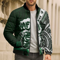 Hafa Adai Guam Discovery Day Bomber Puffer Jacket Chamorro Latte Stone Hand Green Version LT14 - Polynesian Pride
