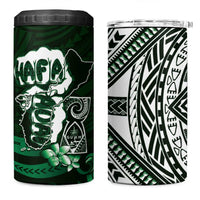 Hafa Adai Guam Discovery Day 4 in 1 Can Cooler Tumbler Chamorro Latte Stone Hand Green Version LT14 One Size: 16 oz Green - Polynesian Pride
