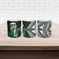 Hafa Adai Guam Discovery Day Ceramic Mug Chamorro Latte Stone Hand Green Version LT14 - Polynesian Pride