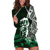 Hafa Adai Guam Discovery Day Hoodie Dress Chamorro Latte Stone Hand Green Version LT14 Green - Polynesian Pride