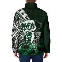 Hafa Adai Guam Discovery Day Padded Jacket Chamorro Latte Stone Hand Green Version LT14 - Polynesian Pride