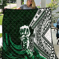 Hafa Adai Guam Discovery Day Quilt Chamorro Latte Stone Hand Green Version LT14 Green - Polynesian Pride