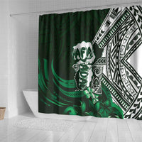 Hafa Adai Guam Discovery Day Shower Curtain Chamorro Latte Stone Hand Green Version LT14 - Polynesian Pride