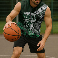 Hafa Adai Guam Discovery Day Sleeveless Hoodie Chamorro Latte Stone Hand Green Version LT14 - Polynesian Pride
