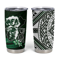 Hafa Adai Guam Discovery Day Tumbler Cup Chamorro Latte Stone Hand Green Version LT14 Green - Polynesian Pride