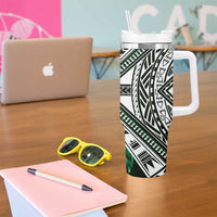 Hafa Adai Guam Discovery Day Tumbler With Handle Chamorro Latte Stone Hand Green Version LT14 - Polynesian Pride