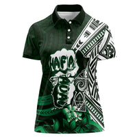 Hafa Adai Guam Discovery Day Women Polo Shirt Chamorro Latte Stone Hand Green Version LT14 Female Green - Polynesian Pride