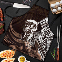 Hafa Adai Guam Discovery Day Apron Chamorro Latte Stone Hand Brown Version