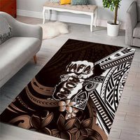 Hafa Adai Guam Discovery Day Area Rug Chamorro Latte Stone Hand Brown Version LT14 - Polynesian Pride