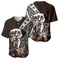 Hafa Adai Guam Discovery Day Baseball Jersey Chamorro Latte Stone Hand Brown Version LT14 - Polynesian Pride