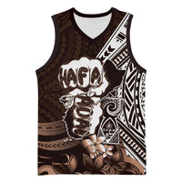 Hafa Adai Guam Discovery Day Basketball Jersey Chamorro Latte Stone Hand Brown Version LT14 Unisex Brown - Polynesian Pride