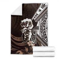 Hafa Adai Guam Discovery Day Blanket Chamorro Latte Stone Hand Brown Version LT14 - Polynesian Pride