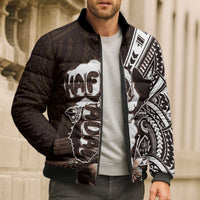Hafa Adai Guam Discovery Day Bomber Puffer Jacket Chamorro Latte Stone Hand Brown Version LT14 - Polynesian Pride