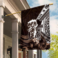 Hafa Adai Guam Discovery Day Garden Flag Chamorro Latte Stone Hand Brown Version LT14 House Flag Brown - Polynesian Pride