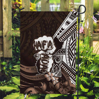 Hafa Adai Guam Discovery Day Garden Flag Chamorro Latte Stone Hand Brown Version LT14 Garden Flag Brown - Polynesian Pride