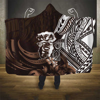 Hafa Adai Guam Discovery Day Hooded Blanket Chamorro Latte Stone Hand Brown Version LT14 - Polynesian Pride