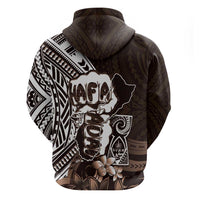 Hafa Adai Guam Discovery Day Hoodie Chamorro Latte Stone Hand Brown Version LT14 - Polynesian Pride