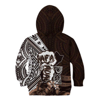 Hafa Adai Guam Discovery Day Kid Hoodie Chamorro Latte Stone Hand Brown Version LT14 - Polynesian Pride
