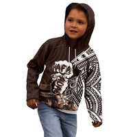 Hafa Adai Guam Discovery Day Kid Hoodie Chamorro Latte Stone Hand Brown Version LT14 - Polynesian Pride