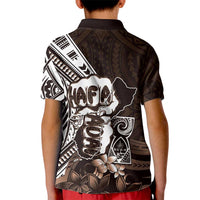 Hafa Adai Guam Discovery Day Kid Polo Shirt Chamorro Latte Stone Hand Brown Version LT14 - Polynesian Pride