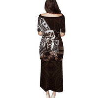 Hafa Adai Guam Discovery Day Puletasi Chamorro Latte Stone Hand Brown Version LT14 - Polynesian Pride