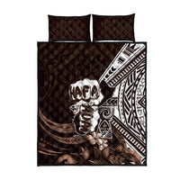 Hafa Adai Guam Discovery Day Quilt Bed Set Chamorro Latte Stone Hand Brown Version LT14 - Polynesian Pride