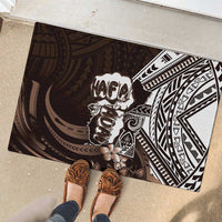 Hafa Adai Guam Discovery Day Rubber Doormat Chamorro Latte Stone Hand Brown Version LT14 - Polynesian Pride
