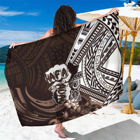 Hafa Adai Guam Discovery Day Sarong Chamorro Latte Stone Hand Brown Version LT14 One Size 44 x 66 inches Brown - Polynesian Pride
