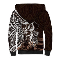 Hafa Adai Guam Discovery Day Sherpa Hoodie Chamorro Latte Stone Hand Brown Version LT14 - Polynesian Pride