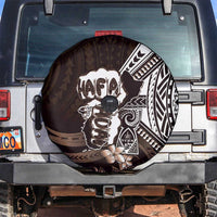 Hafa Adai Guam Discovery Day Spare Tire Cover Chamorro Latte Stone Hand Brown Version LT14 Brown - Polynesian Pride