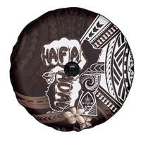 Hafa Adai Guam Discovery Day Spare Tire Cover Chamorro Latte Stone Hand Brown Version LT14 - Polynesian Pride