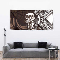 Hafa Adai Guam Discovery Day Tapestry Chamorro Latte Stone Hand Brown Version LT14 - Polynesian Pride