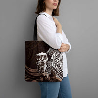 Hafa Adai Guam Discovery Day Tote Bag Chamorro Latte Stone Hand Brown Version LT14 - Polynesian Pride