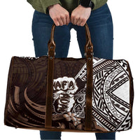 Hafa Adai Guam Discovery Day Travel Bag Chamorro Latte Stone Hand Brown Version LT14 Brown - Polynesian Pride