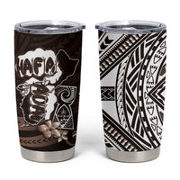 Hafa Adai Guam Discovery Day Tumbler Cup Chamorro Latte Stone Hand Brown Version LT14 Brown - Polynesian Pride