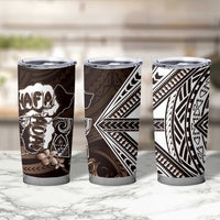 Hafa Adai Guam Discovery Day Tumbler Cup Chamorro Latte Stone Hand Brown Version LT14 - Polynesian Pride